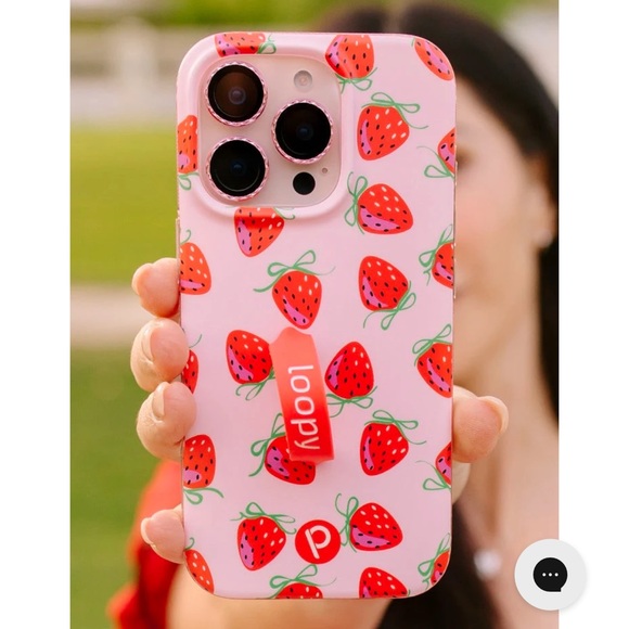 Loopy Case Pink Strawberry Pattern Phone Case - Picture 1 of 3